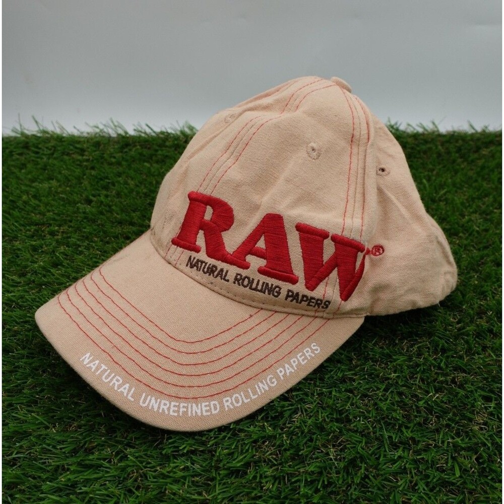 RAW Classic Baseball Hat Cap Tan Snapback Natural Rolling Papers